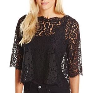 Joie black lace top